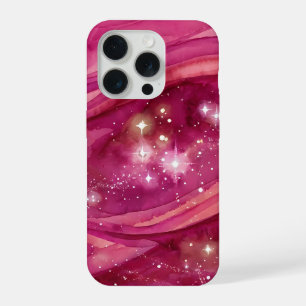 Galaxie Rose en Aquarelle Marbrée – Nébuleuse Cosm