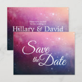 Galaxie rose foncé Enregistrer la carte de date (Devant / Derrière)