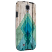Galaxie Samsung en bois s4 coque Chevron Zig Zag T (Dos/Droit)