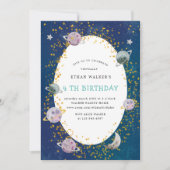 galaxie spatiale invitation de fête d'anniversaire (Devant)