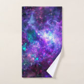 Galaxie spatiale violette cosmique teintée de rose (Serviette à main)