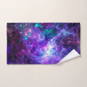 Galaxie spatiale violette cosmique teintée de rose (Serviette à main)