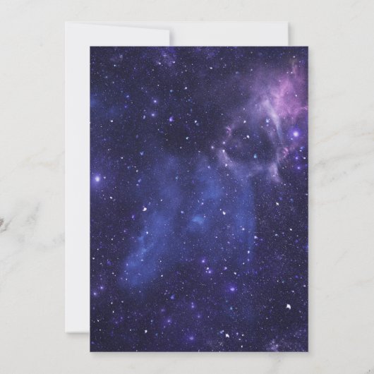 Galaxie spatiale violette Invitation (Dos)