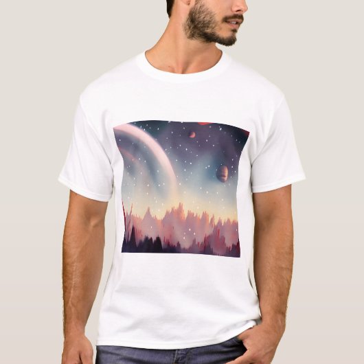 Galaxie, Univers, Étoiles, T-shirt spatial (Devant)