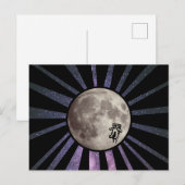 Galaxie violette et lune avec carte postale spatia (Devant / Derrière)