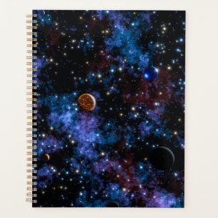 Galaxies colorées, étoiles et planètes la nuit