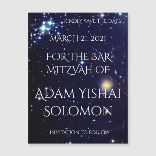 Galaxies Magnetic Save the Date Card (Voorkant)