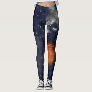 Galaxies met sterren en planeten in de ruimte leggings