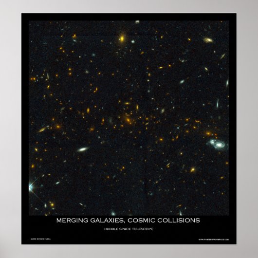 Galaxies samenvoegen, kosmische botsingen poster (Voorkant)