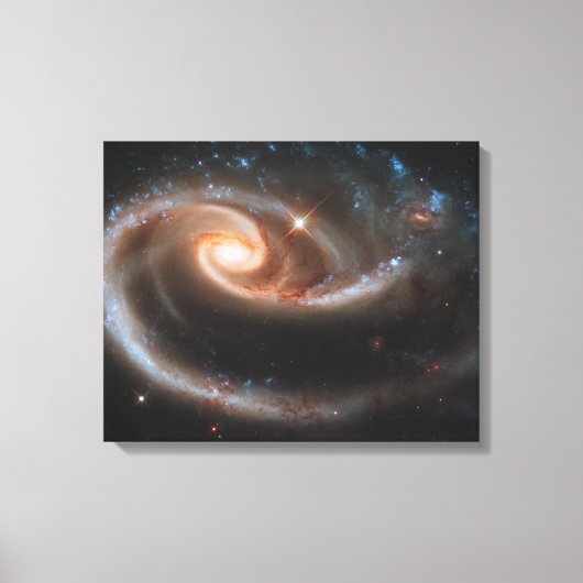 Galaxies spirales en rose sur toile (Recto)