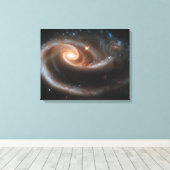 Galaxies spirales en rose sur toile (Insitu (Plancher de Bois))
