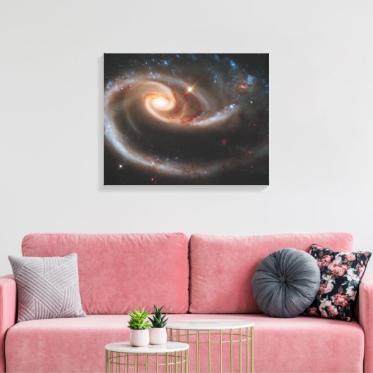 Galaxies spirales roses en toile enveloppée (Insitu(Salon))