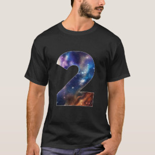 Galaxy 2 jaar oude 2e verjaardag ruimte met laag a t-shirt