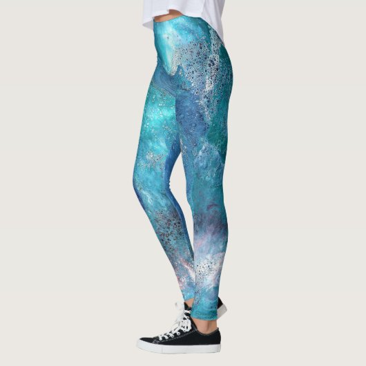 Galaxy 3 Soft Blue Abstracte Leggings (Links)