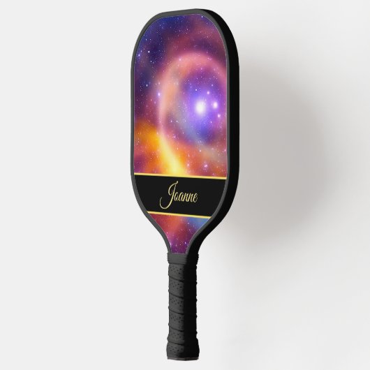 Galaxy Abstracte sterren Cosmic Gases Jouw naam Pickleball Paddle (Links)