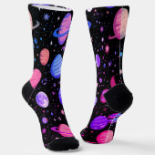 Galaxy Adventure Sokken – Fun Astronaut & Outer Sp (Gebogen)