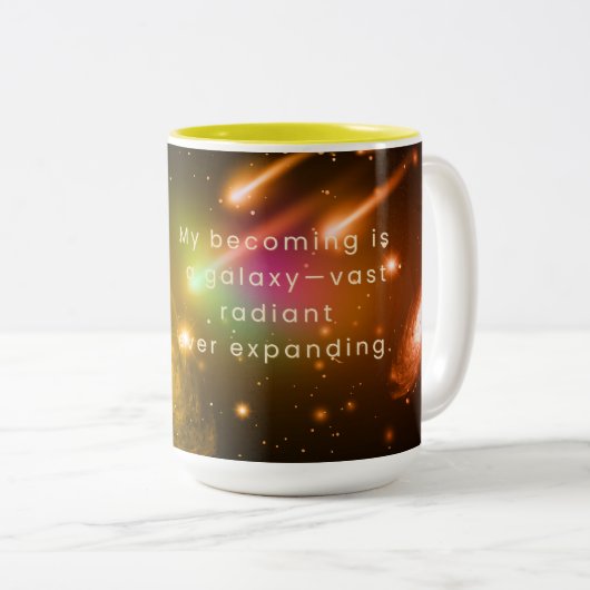 Galaxy Affirmation Mug – Radiant & Ever Expanding (Devant droit)