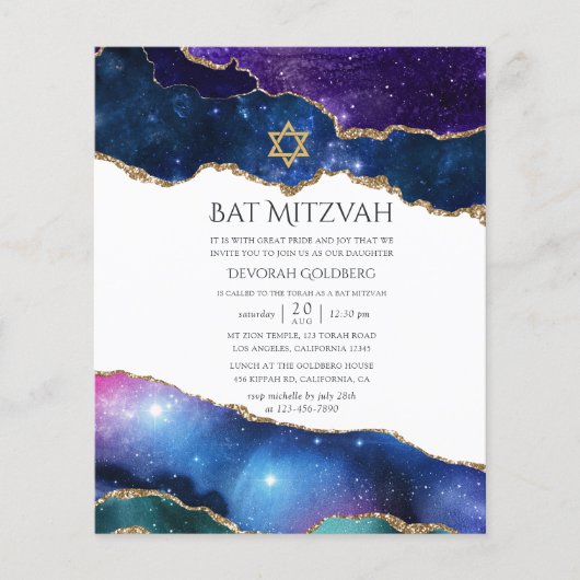Galaxy Agate Bat Mitzvah Flyer (Voorkant)