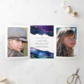 Galaxy Agate Bat Mitzvah Foto Drieluik Kaart (Binnen)