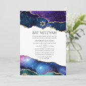 Galaxy Agate Bat Mitzvah Kaart (Staand voorkant)