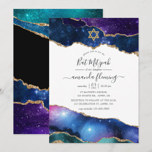 Galaxy Agate Bat Mitzvah Kaart