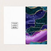 Galaxy Agate Carte de visite en pierre (Extérieur déplié)