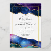Galaxy Agate Pierre Baby shower Foil Invitation (Recto)