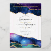 Galaxy Agate Quinceañera Foil Invitation (Recto)