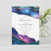 Galaxy Agate Quinceañera Kaart (Staand voorkant)