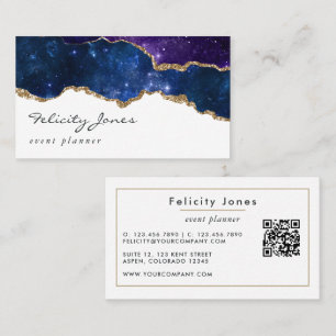 Galaxy Agate Stone QR Code Carte de visite