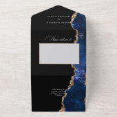 Galaxy Agate Stone Wedding All In One Uitnodiging (Buitenkant)