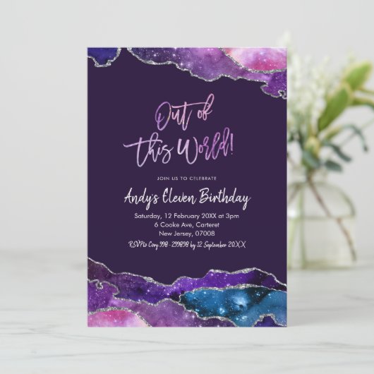 Galaxy Agate uit deze wereld Elf verjaardag Kaart (Staand voorkant)