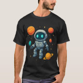 Galaxy AI Robot Explorer! Futuristische ruimtevaar T-shirt (Voorkant)