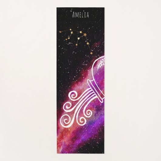 Galaxy Aquarius Constellation Zodiac Custom Sign Yogamat (Voorkant)