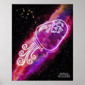 Galaxy Aquarius Personalized Zodiac Sign Wall Art Poster (Voorkant)