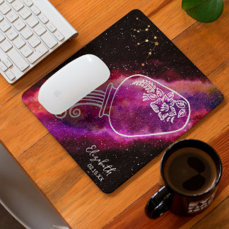 Galaxy Aquarius Persoonlijke naam Zodiac Sign Muismat