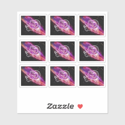 Galaxy Aries Constellation Zodiac Sign Sticker (Vel)