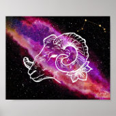 Galaxy Aries Constellation Zodiac Sign Wall Art Poster (Voorkant)