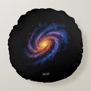 Galaxy Art – Kosmische Spiraal Ruimte Illustratie Rond Kussen