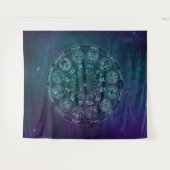 Galaxy Astrology Zodiac Signs Wandkleed (Voorkant (horizontaal))