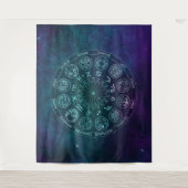 Galaxy Astrology Zodiac Signs Wandkleed (Voorkant)