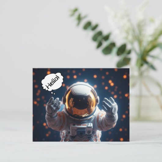Galaxy Astronaut Briefkaart (Staand voorkant)