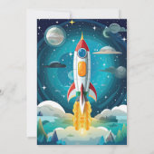 Galaxy Astronaut Space Shuttle Rocketship Verjaard Kaart (Achterkant)