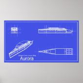 Galaxy Aurora Blueprints Poster (Voorkant)