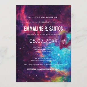 Galaxy Baby shower Invite Kaart