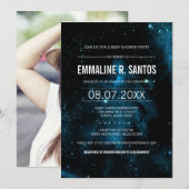 Galaxy Baby shower Invite Kaart (Voorkant / Achterkant)