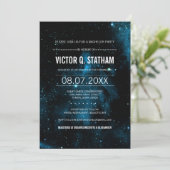 Galaxy Bachelor Party Invite Kaart (Staand voorkant)