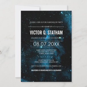 Galaxy Bachelor Party Invite Kaart