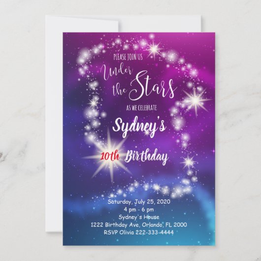 Galaxy Birthday Invitation Kaart (Voorkant)