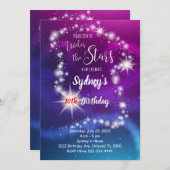 Galaxy Birthday Invitation Kaart (Voorkant / Achterkant)